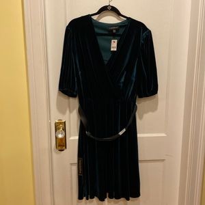 BRAND NEW Dark green Lane Bryant velvet dress size 18/20